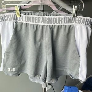 Gray under armor running shorts like new loose fit